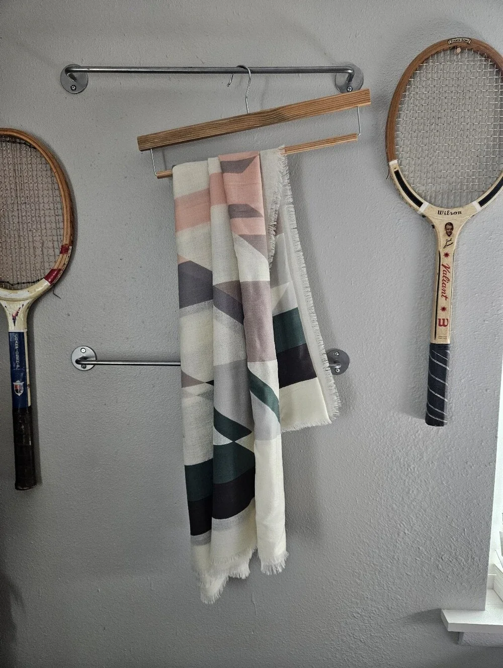 Pendleton Oversized Featherweight Wool Scarf in Cream Wyeth Trail
